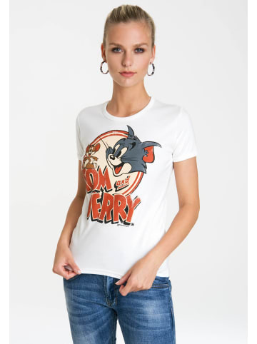 Logoshirt T-Shirt Tom & Jerry-Logo in altweiss