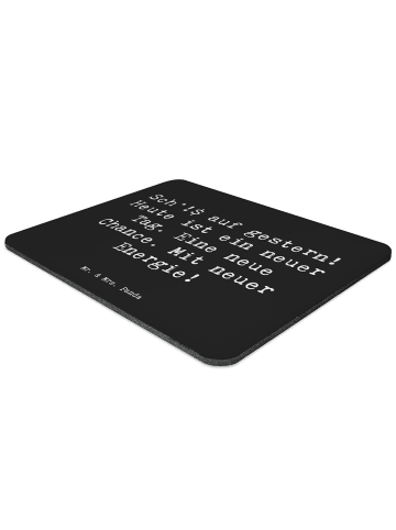 Mr. & Mrs. Panda Mousepad Spruch Selbstzweifel Neuanfang mit Spruch in Schwarz