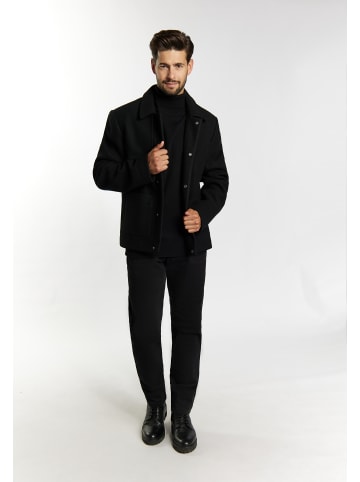 DreiMaster Herren Übergangsjacke In Wolloptik in Schwarz