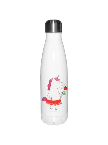 Mr. & Mrs. Panda Wasserflasche Einhorn Dame ohne Spruch in Weiß