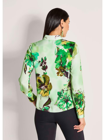 MADELEINE Elegante Bluse mit Hemdkragen in eisgrün / multicolor