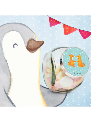 Mr. & Mrs. Panda müsliglas Füchse Liebe ohne Spruch in Türkis Pastell