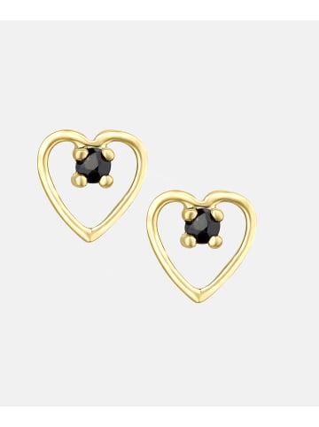 Vanlere Ohrstecker aus 375 Gelbgold mit Saphir Herz-Design