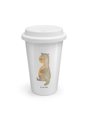 Mr. & Mrs. Panda Kaffeebecher To Go Otter Bauch ohne Spruch in Weiß