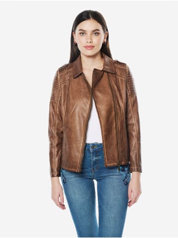 KOROSHI Damler jacken mit leewerschließeffekt in braun