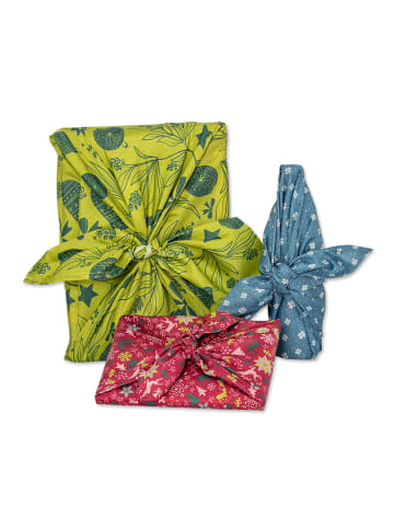 ROTH Furoshiki Geschenktuch-Set X-Mas, verpacken auf Japanische Art in Bunt