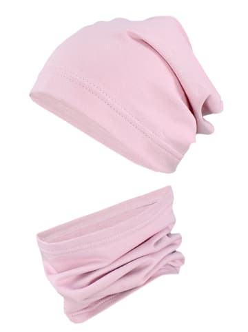 TupTam Kinder Beanie Mütze Schlauchschal Set in hellrosa