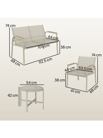 Outsunny Terrassenmöbel Set,112,5L x 68B x 74H cm,Grün