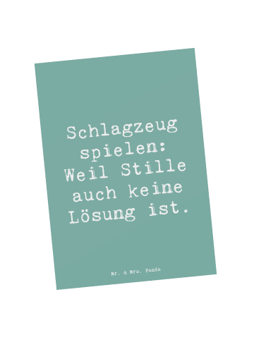 Mr. & Mrs. Panda Postkarte Spruch Schlagzeug Magie mit Spruch in Meeresbrise