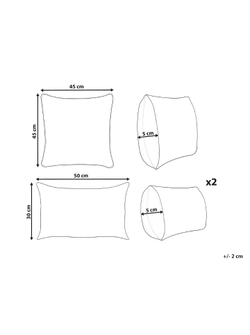 Beliani 3er-Set Dekokissen VATICA in Bunt
