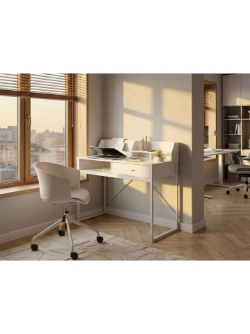 Beliani Schreibtisch ZYRA in Weiß - (W) 110 x (H) 95 x (L) 50 cm