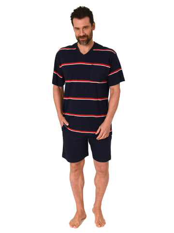 NORMANN Schlafanzug kurzarm Shorty Pyjama in rot