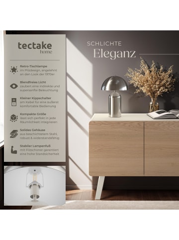 tectake Retro-Tischlampe Altea 25 x 37 cm, Nickel matt