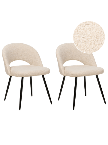 Beliani 2er-Set Esszimmerstuhl ONAGA in Beige/Schwarz