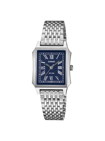 Casio Damenuhr Quarz Rechteckig Stahl/Blau