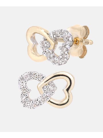 Diamant L'éternel Ohrstecker aus 375 Gelbgold mit Diamant Herz-Design