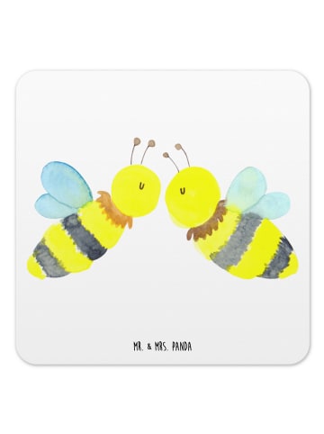 Mr. & Mrs. Panda Bierdeckel Biene Liebe ohne Spruch in Weiß