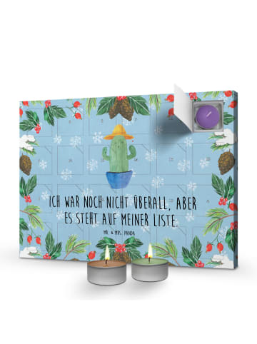 Mr. & Mrs. Panda Duftkerzen Adventskalender Kaktus Hut mit Spruch in Eisblau