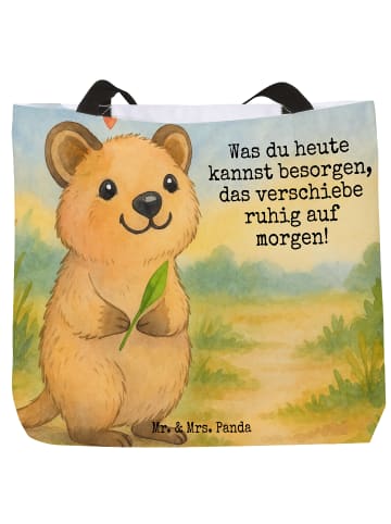 Mr. & Mrs. Panda Strandtasche Quokka Happy Design mit Spruch in Weiß