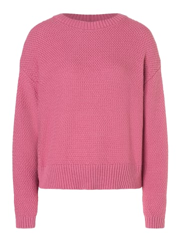 More & More Rundhalspullover mit Struktur oversized in berry rose