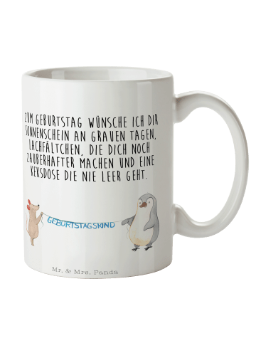Mr. & Mrs. Panda Tasse Maus Pinguin Geburtstag mit Spruch in Weiß