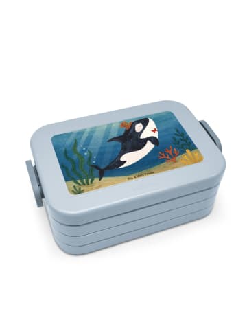 Mr. & Mrs. Panda Brotdose Orca Zylinder Design ohne Spruch in Blau Pastell