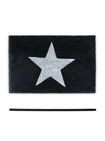 relaxdays Fußmatte Stern in Schwarz - (B)60 x (T)40 cm