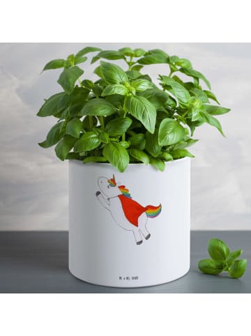 Mr. & Mrs. Panda Großer Blumentopf Einhorn Geburtstag mit Spruch in Weiß