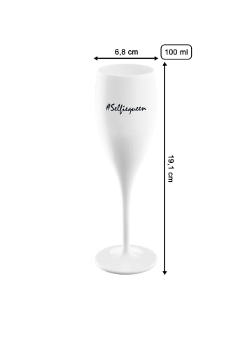 koziol Sektglas Superglas mit Druck CHEERS NO. 1 in 100 ml in transparent