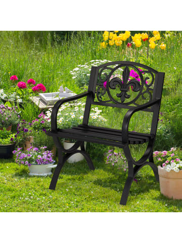 relaxdays Gartenstuhl in Schwarz - (B)60 x (H)85,5 x (T)56 cm