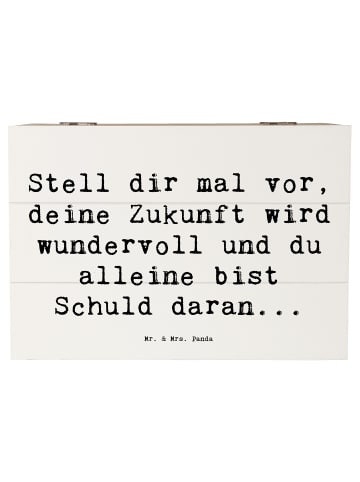 Mr. & Mrs. Panda Kiste Spruch Mutig zu sich selbst stehen mit Sp... in Weiß