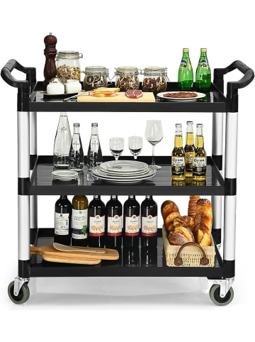 COSTWAY Servierwagen in Schwarz