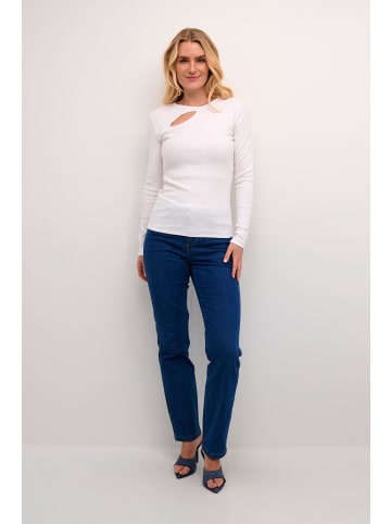 Kaffe Langarm-Shirt KAcarna in Optical White