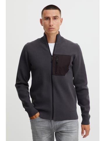 INDICODE Strickjacke IDMedan 35660MM Strickjacke mit farblich abgesetzter Tasche in Grau
