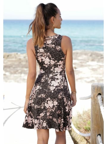 Vivance by Lascana Jerseykleid in schwarz-rose-bedruckt