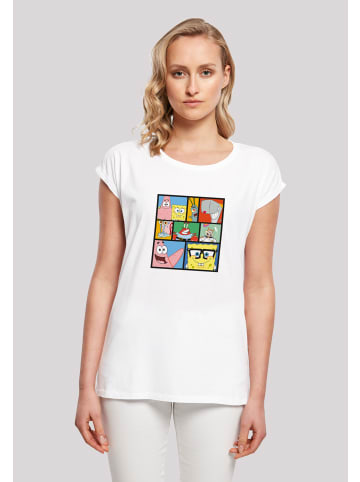 F4NT4STIC T-Shirt 'Spongebob Schwammkopf Collage' in weiß