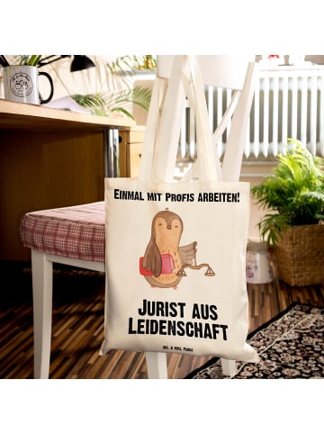 Mr. & Mrs. Panda Shopping Tasche Jurist Leidenschaft mit Spruch in Creme