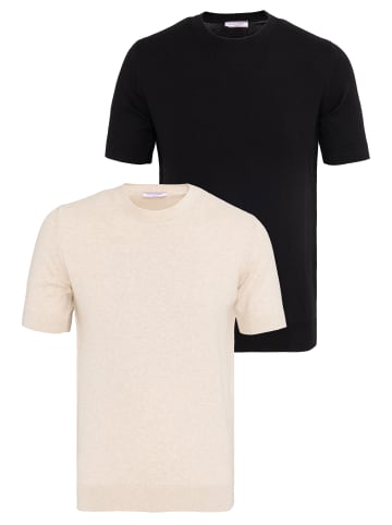 Felix Hardy T-Shirt in Beige-Schwarz
