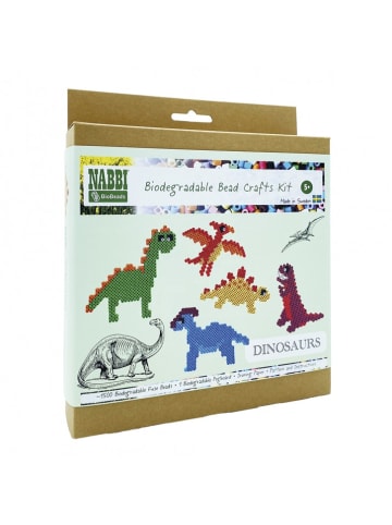 Nabbi BioBeads Ø 5mm, Dinosaurs Set, 1.500 Stk., 1 Legeplatte - ab 5 Jahren