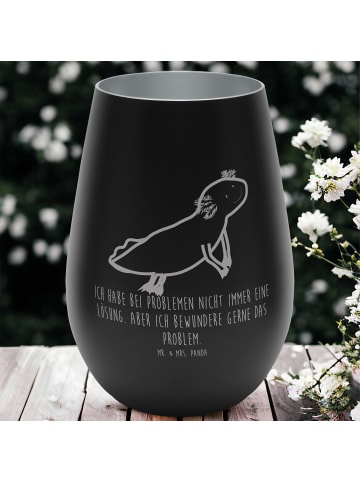 Mr. & Mrs. Panda Laterne Axolotl Schwimmen mit Spruch in Schwarz