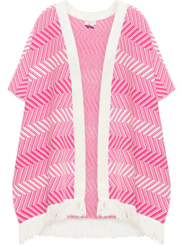 IZIA Strickponcho in Pink Weiss