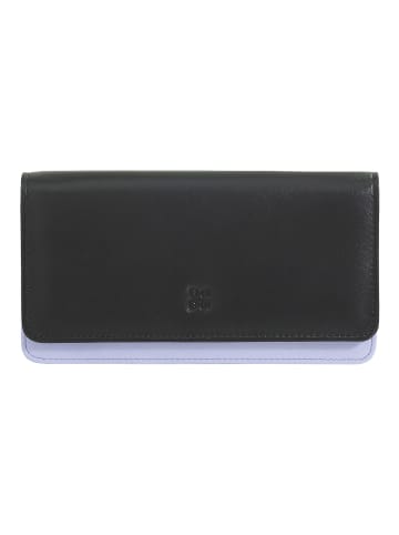 DuDu Geldbörse RFID Leder 17,5 cm in black-lavander