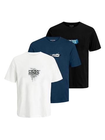 Jack and Jones 3er Pack T-Shirts JCOCONDOR Tee SS Crew Neck in Mehrfarbig