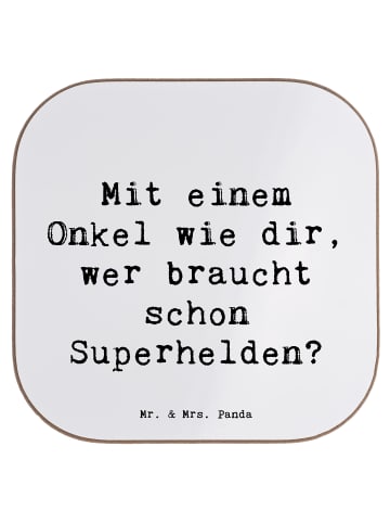 Mr. & Mrs. Panda Untersetzer Spruch Super-Onkel mit Spruch in Weiß