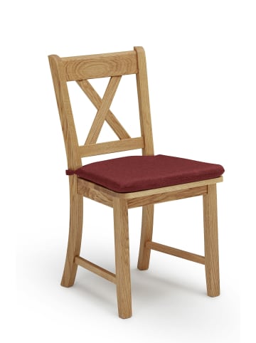 58 aufm Kessel ESSZIMMERSTUHL (2er-Set) Dedra Massivholz 47 x 53 x 90 Wildeiche/Rot