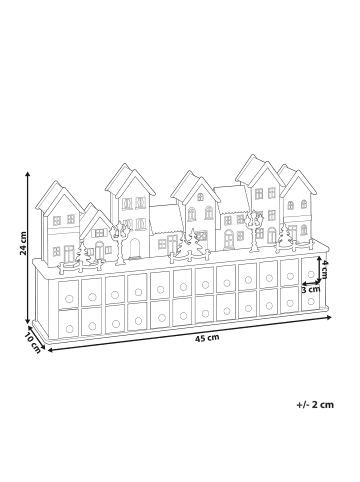 Beliani Dekofigur VISTERFLO in Braun/Bunt - (W) 45 x (H) 24 x (L) 10 cm
