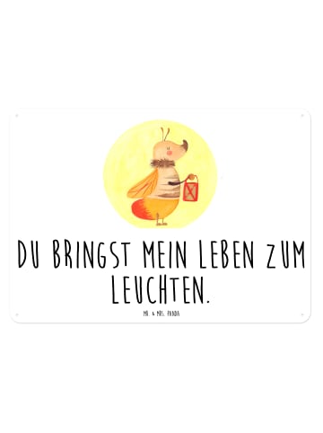 Mr. & Mrs. Panda Blechtafel Glühwürmchen mit Spruch in Weiß