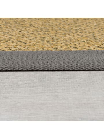 KADIMA DESIGN Balkon-Teppich UV-beständig KEER Sisal Bordüre Terrasse in Natur-Grau