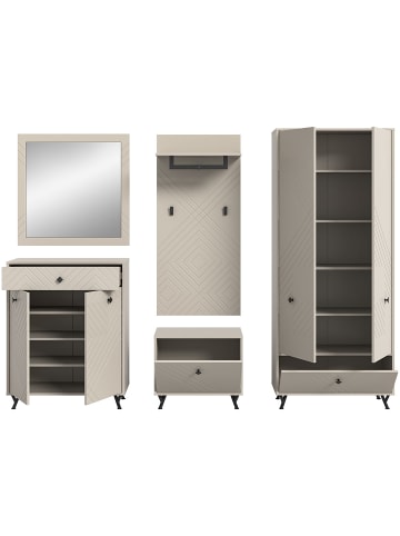 ebuy24 Garderobenmöbel Notes Beige 250 x 35 cm