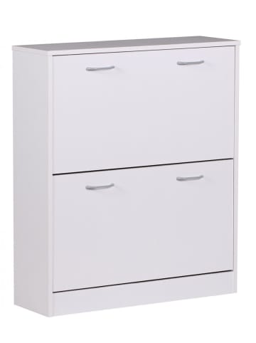 KADIMA DESIGN Schuhkipper KIEL matt 2 Fächer 75 x 87 x 24 cm in Weiß